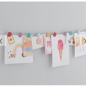 Pottery Barn Kids Multicolor Hanging Rainbow Cable Art Display 120”